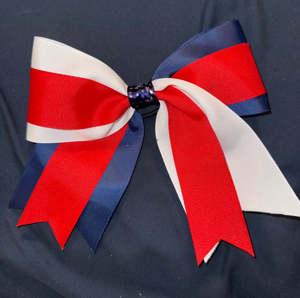 White/Red/Blue Cheer Bow