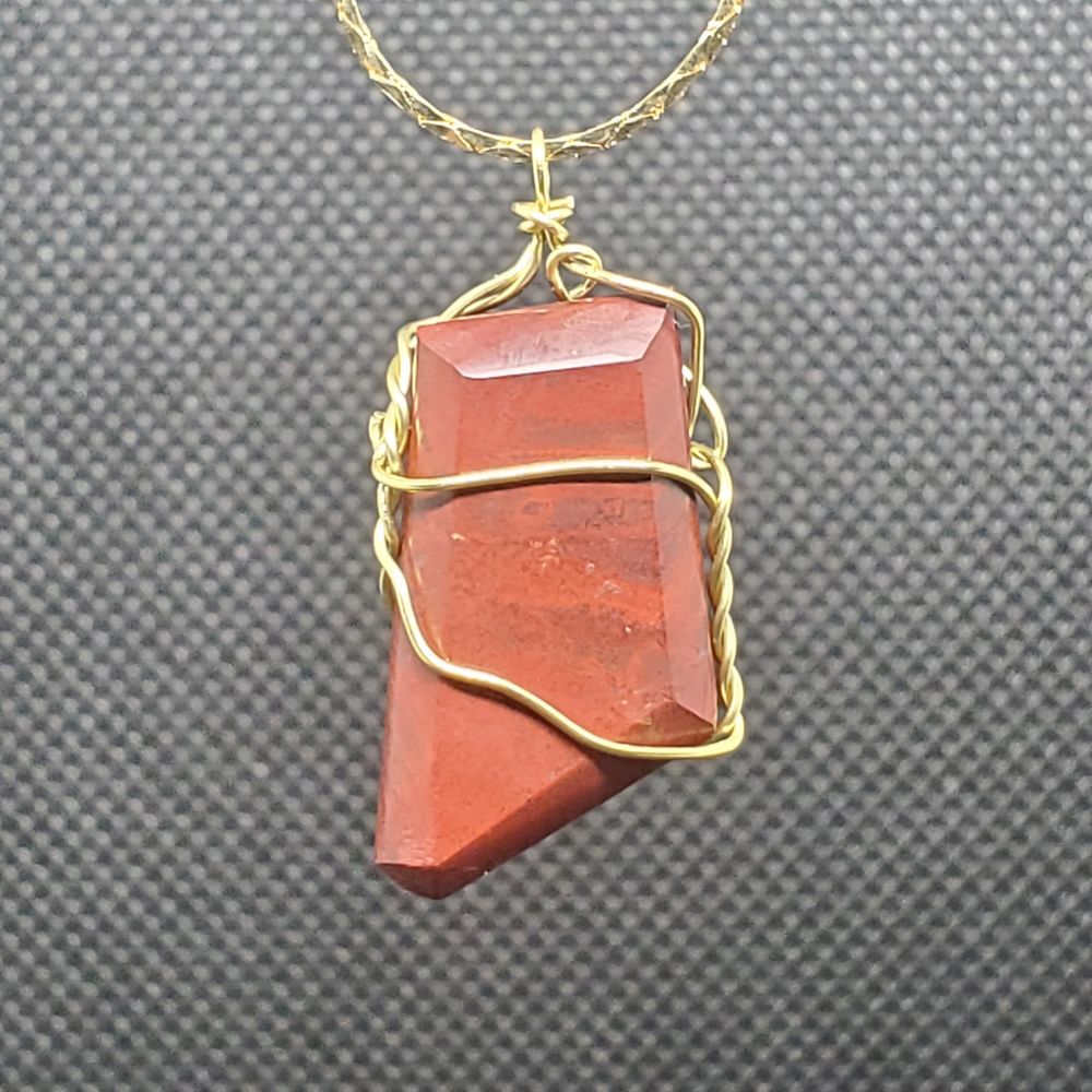 Wire Wrapped Red Jasper Necklace