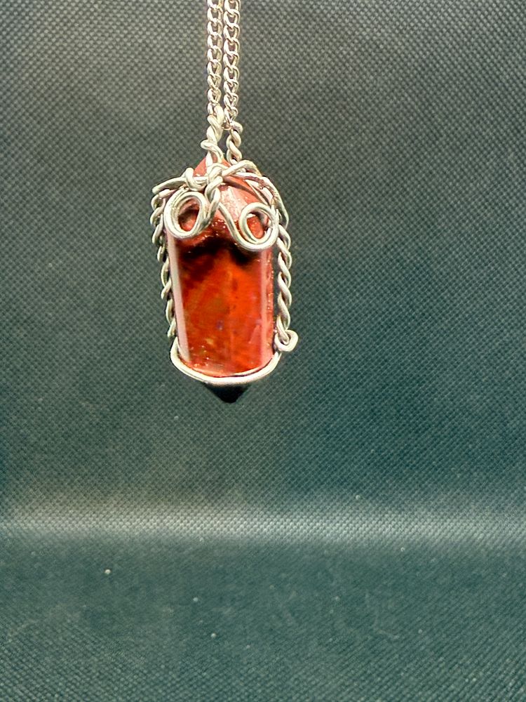 Wire Wrapped Red Jasper Necklace