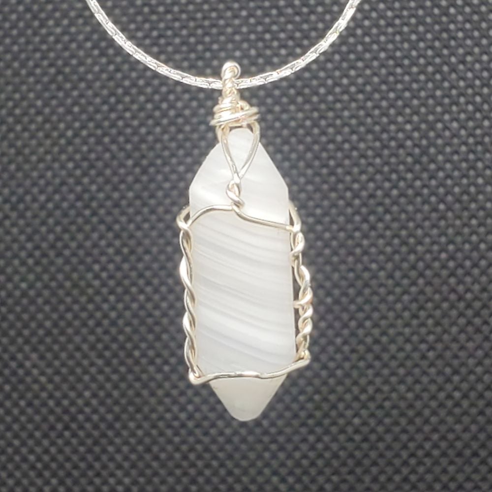 Wire Wrapped Agate Necklace
