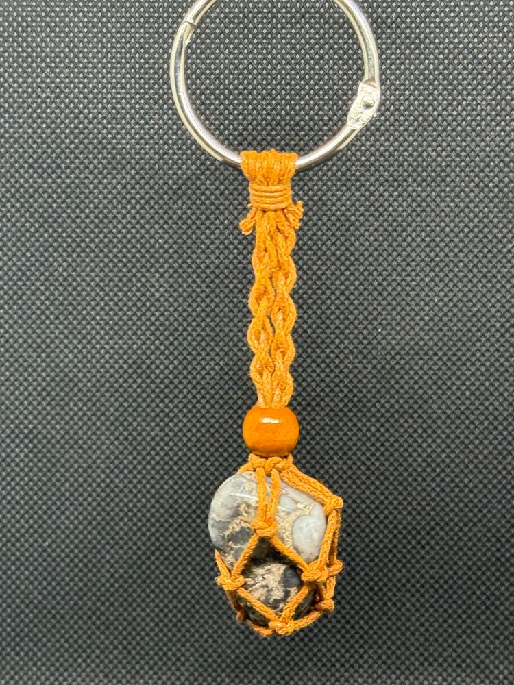 Grey Chalcedony Keychain