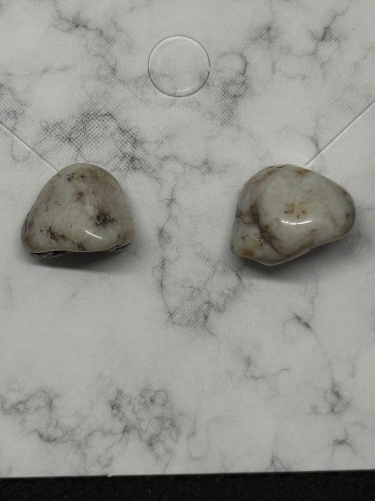 White Quartz Stud Earrings