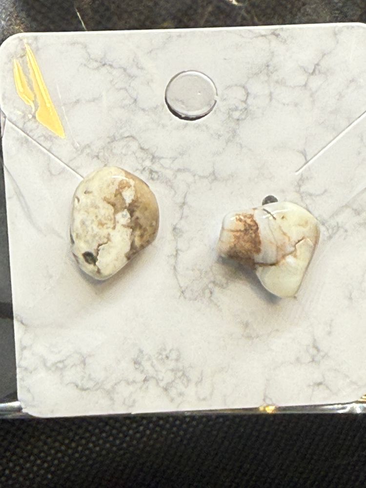 White Quartz Stud Earrings